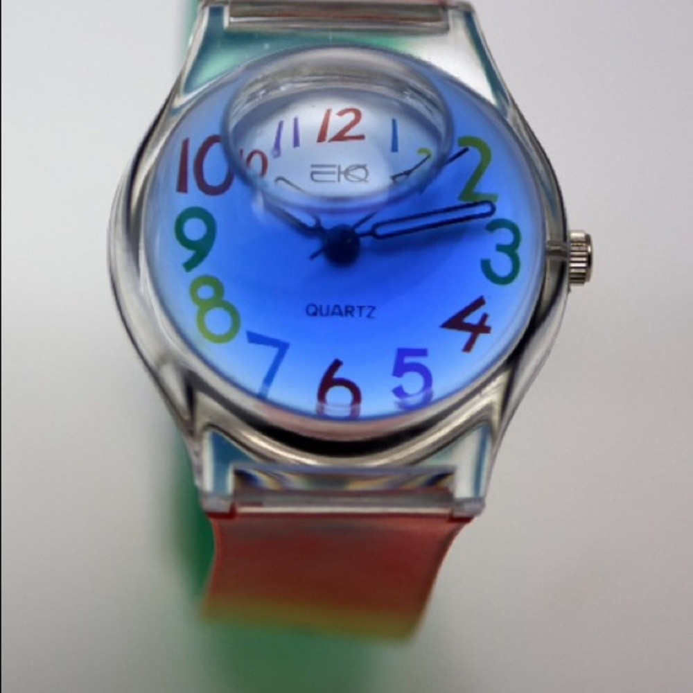 COPY - Oil Bubble watch with dome crystal plastic band